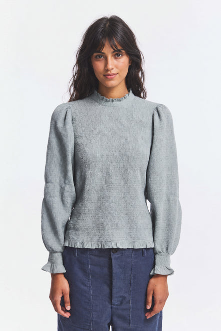 Antik Batik, Blusa in Voile di Cotone con Smock Angeli