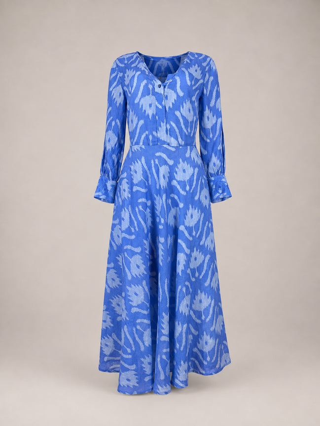 Nimo With Love, Azurite Dress Ikat Blue