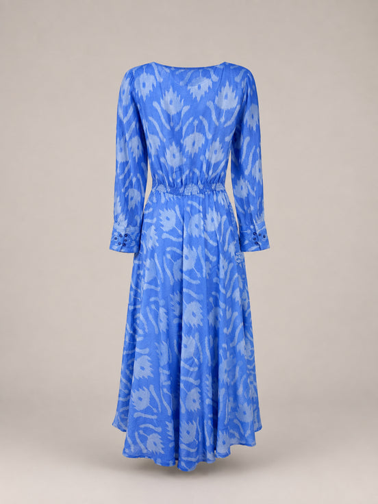 Nimo With Love, Azurite Dress Ikat Blue