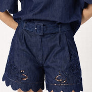 Scarlett Poppies, Bermuda in Denim Leggero Vita Alta