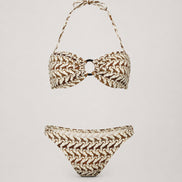 Delfina, Bikini a Fascia con Stampa Giraffe Chiara