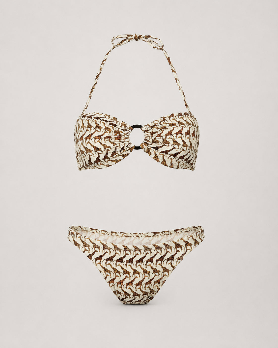 Delfina, Bikini a Fascia con Stampa Giraffe Chiara
