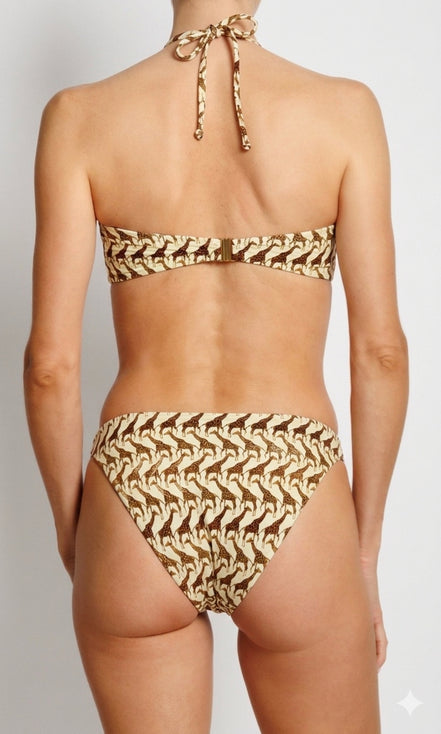 Delfina, Bikini a Fascia con Stampa Giraffe Chiara