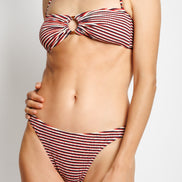 Delfina, Bikini a Righe  con Top a Fascia Chiara