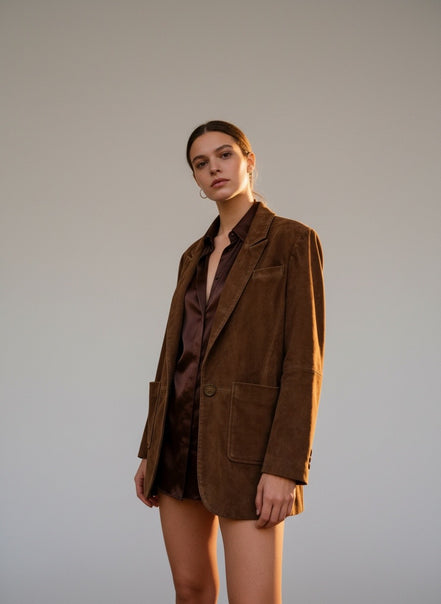 Blazer Camoscio Marrone Ba&sh