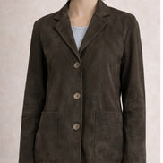 Blazer Oversize Camoscio Testa di Moro Mono