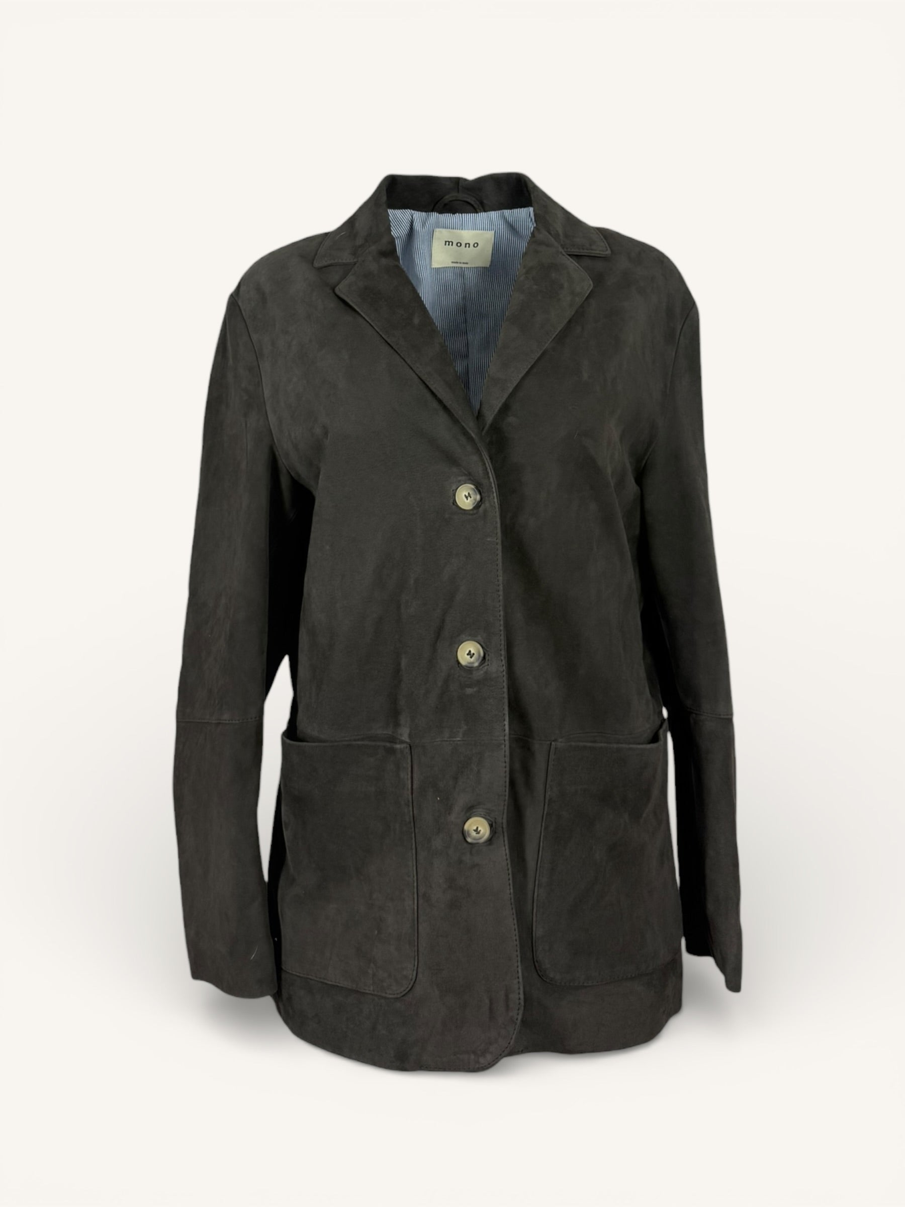 Blazer Oversize Camoscio Testa di Moro Mono