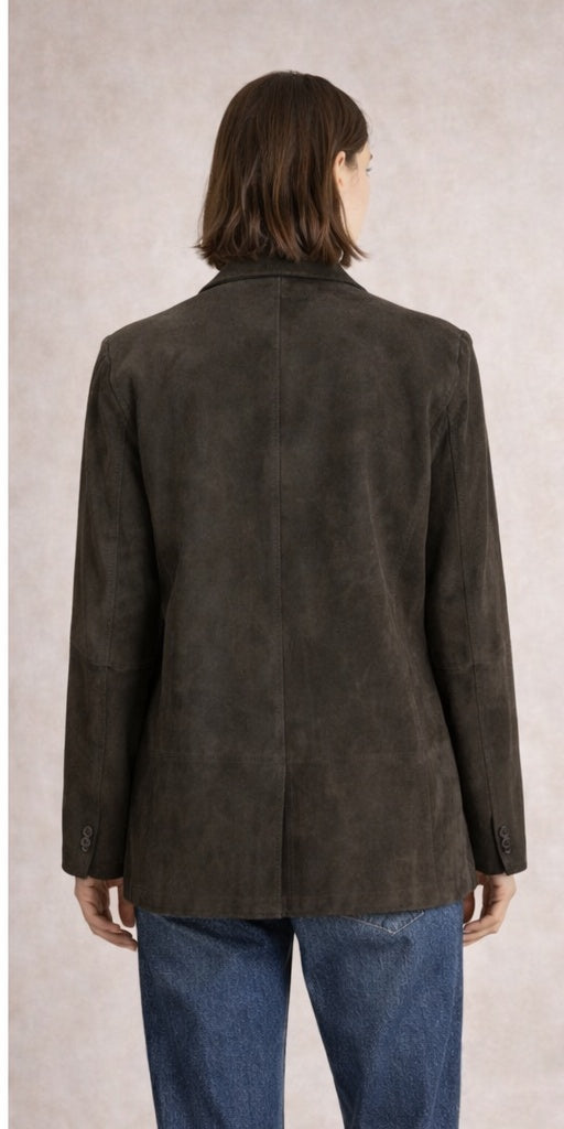 Blazer Oversize Camoscio Testa di Moro Mono