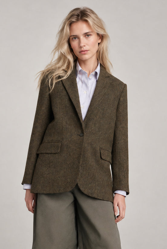 Soeur, Blazer taglio maschile in tweed di lana