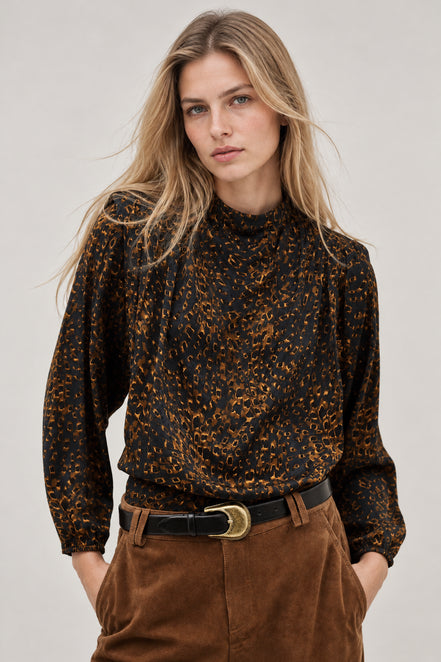 Ba&sh, Blusa stampa animalier Hope