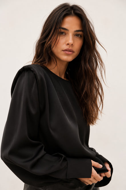 Ba&sh, Blusa Satin Nera, Cadie