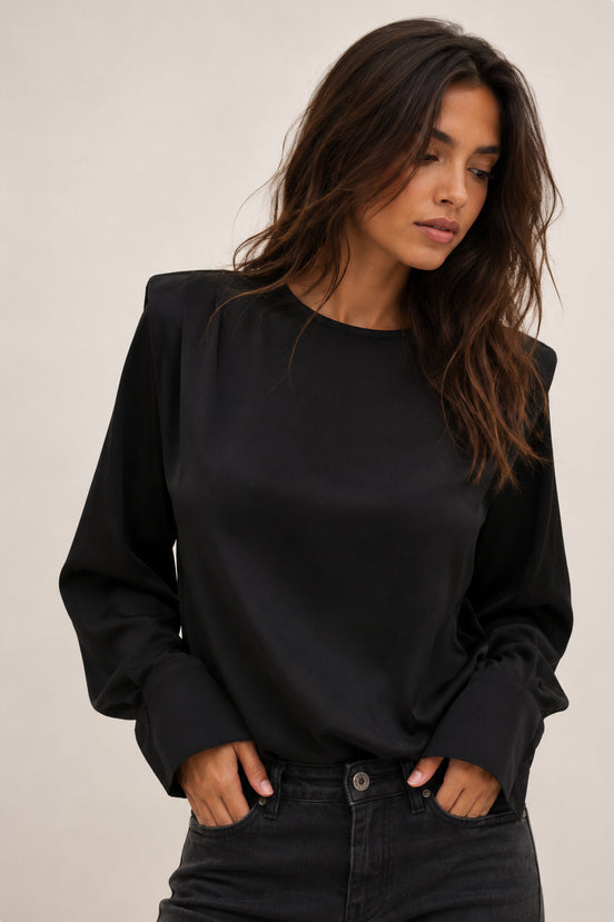 Ba&sh, Blusa Satin Nera, Cadie