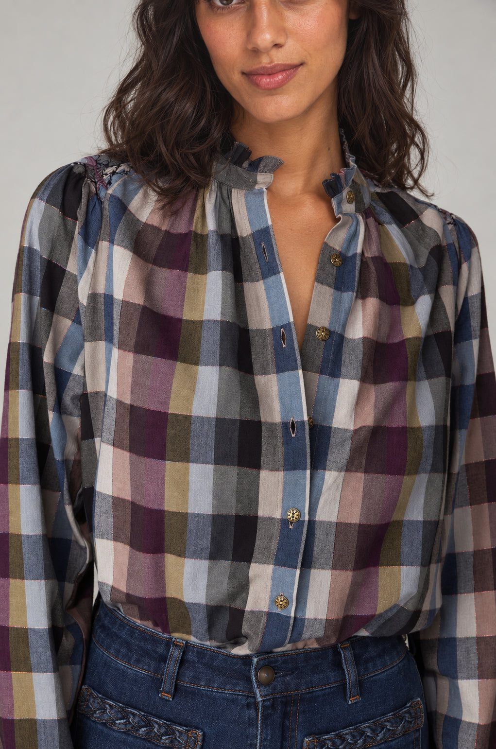 Maison Hotel, Camicia a Quadri in Cotone Mary