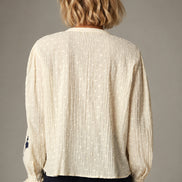 Maison Hotel, Blusa Avorio con Ricami a Contrasto Morfeo
