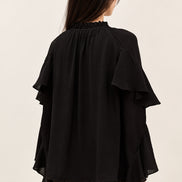 Ba&sh, Blusa Nera con Volant Betty