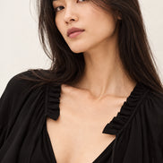 Ba&sh, Blusa Nera con Volant Betty