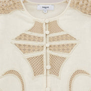 Suncoo, Blusa in Lino con Inserti in Pizzo Lindsay