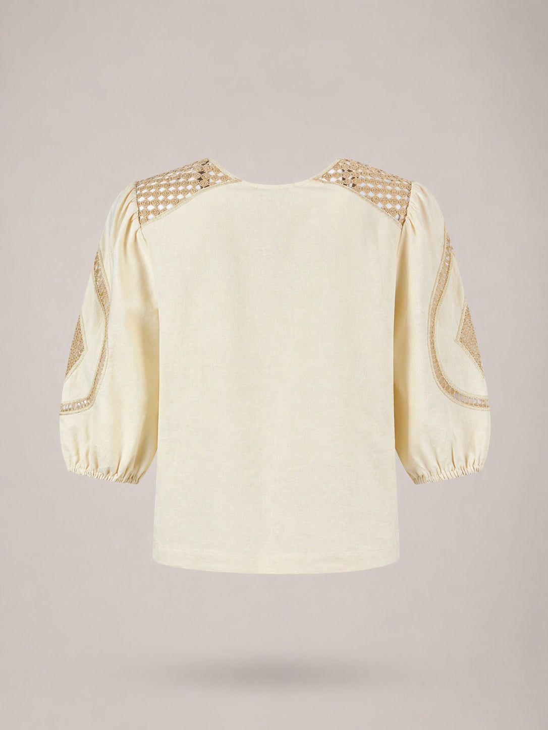 Suncoo, Blusa in Lino con Inserti in Pizzo Lindsay