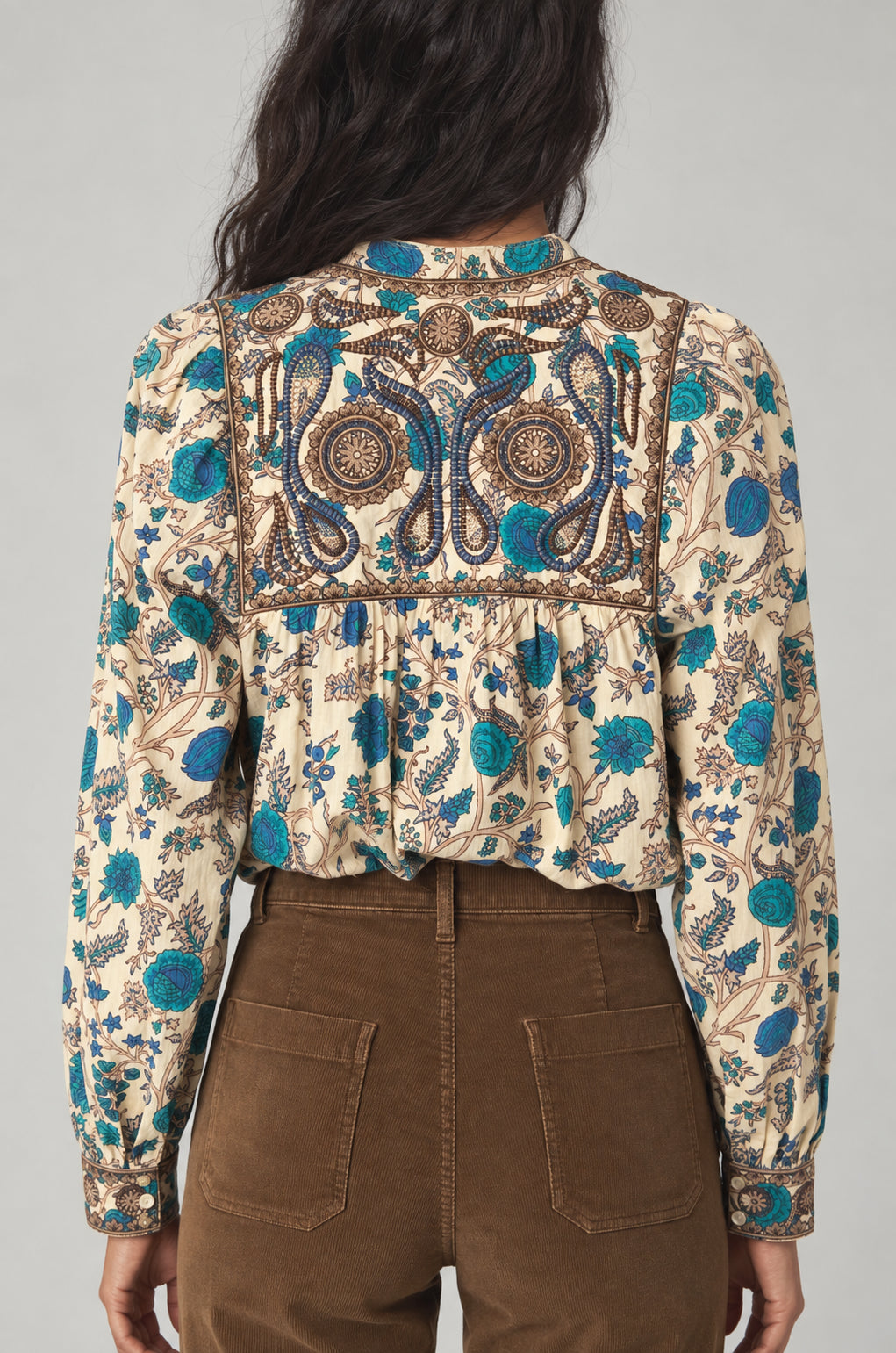 Maison Hotel, Blusa in Cotone con Stampa Floreale e Ricami Kelly