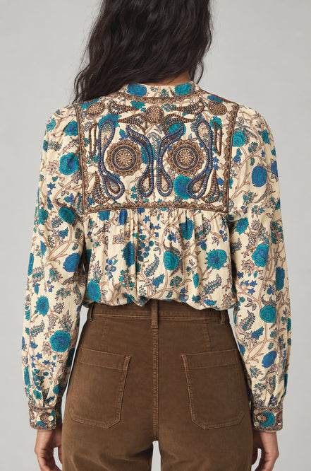 Maison Hotel, Blusa in Cotone con Stampa Floreale e Ricami Kelly