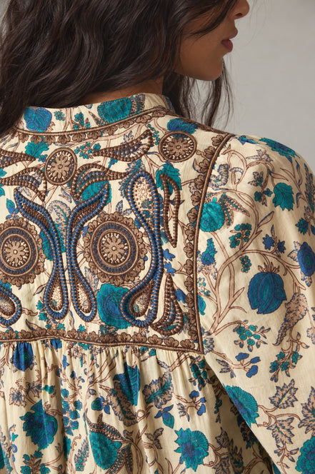 Maison Hotel, Blusa in Cotone con Stampa Floreale e Ricami Kelly