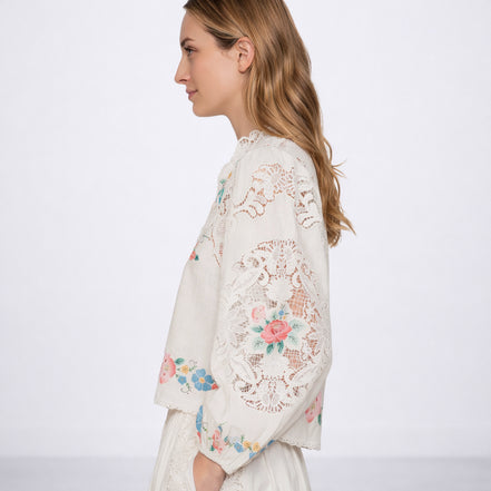 Blusa con Ricami Floreali e Pizzo Astrid, SEA New York