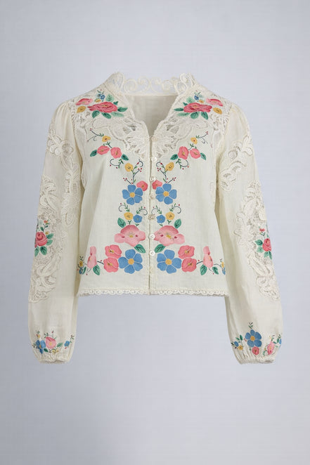 Blusa con Ricami Floreali e Pizzo Astrid, SEA New York