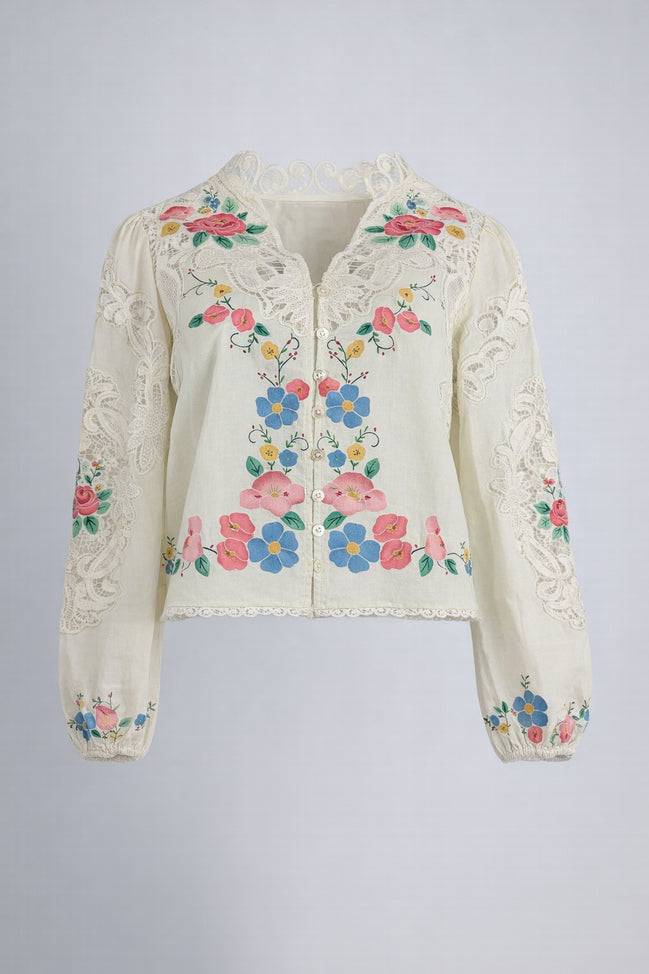 Blusa con Ricami Floreali e Pizzo Astrid, SEA New York