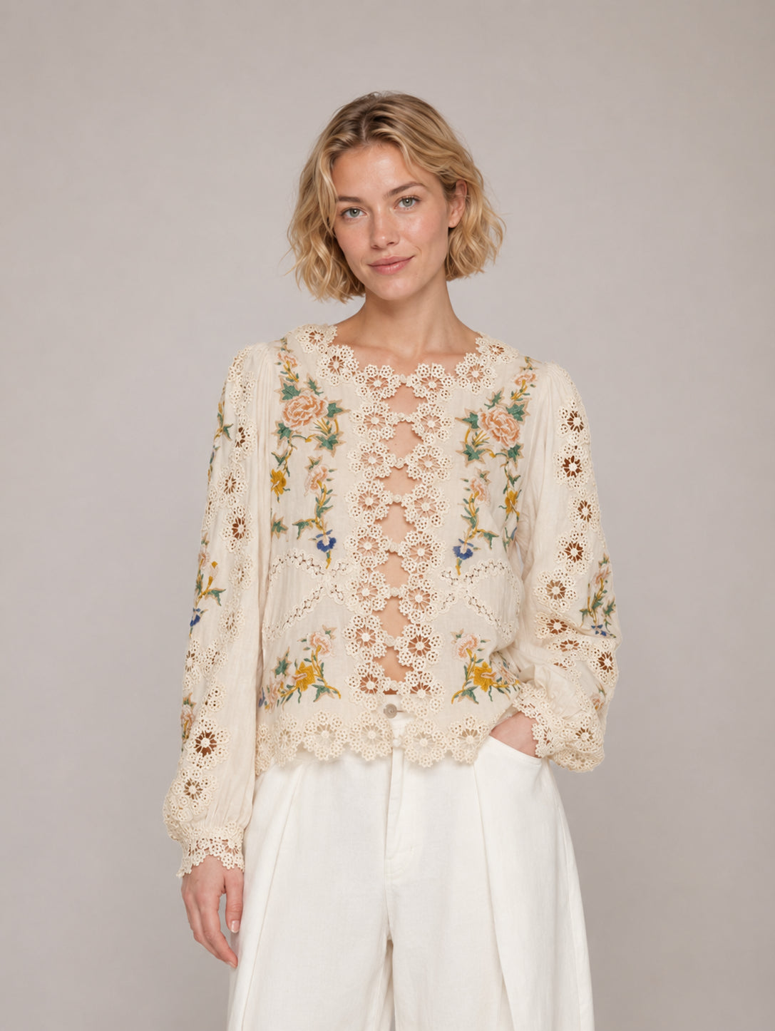 SEA New York, Blusa Ricami e Pizzo Adonna