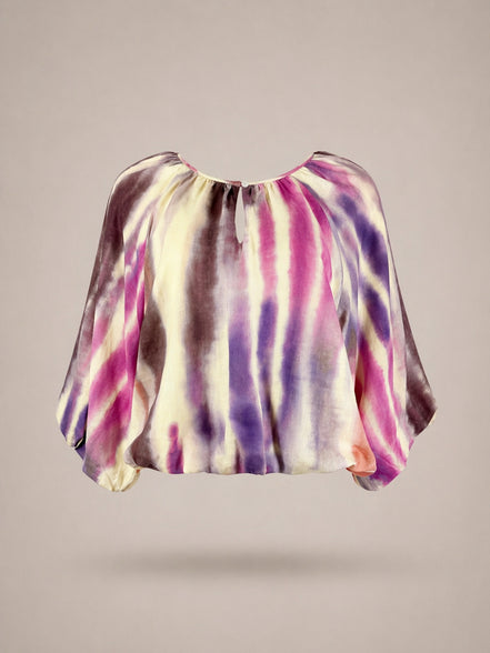 Suncoo, Blusa Tie-dye con Manica a Tre Quarti Lima
