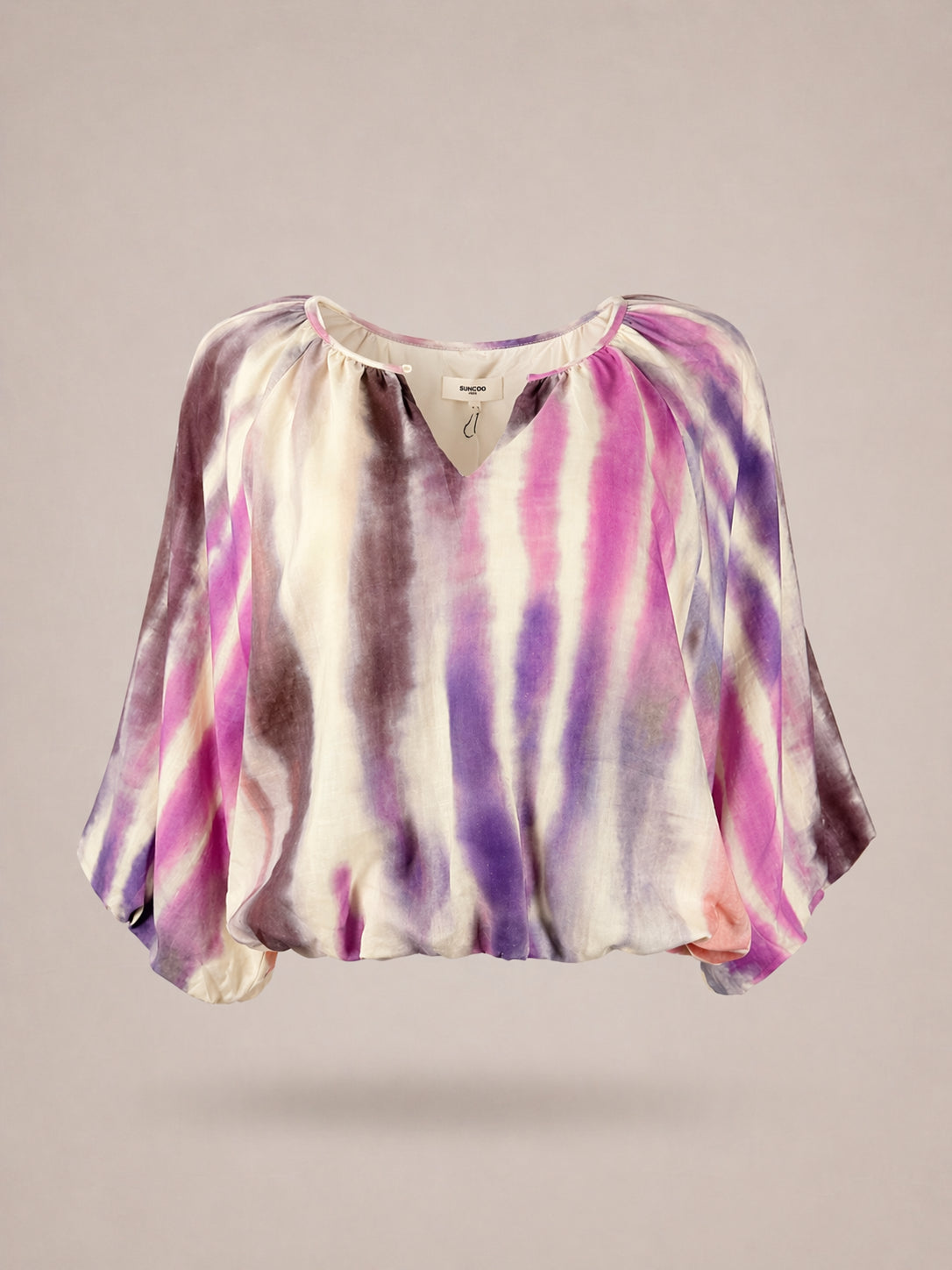 Suncoo, Blusa Tie-dye con Manica a Tre Quarti Lima