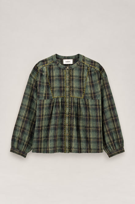 Ba&sh, Blusa girocollo in check Sisi