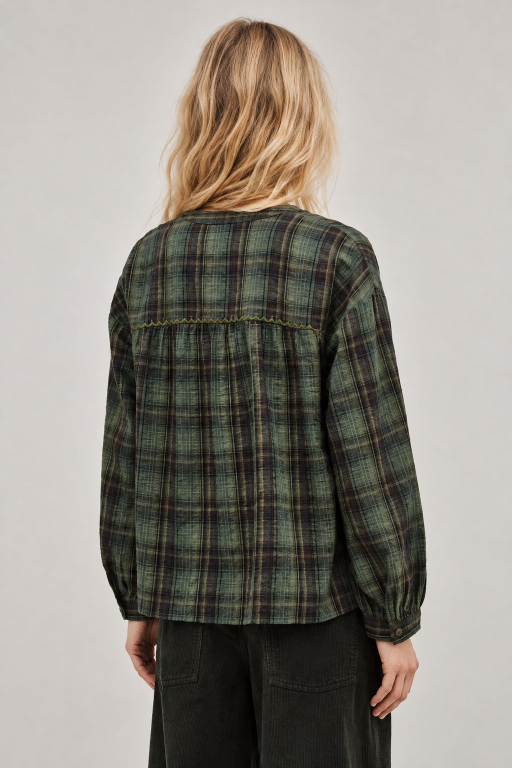 Ba&sh, Blusa girocollo in check Sisi