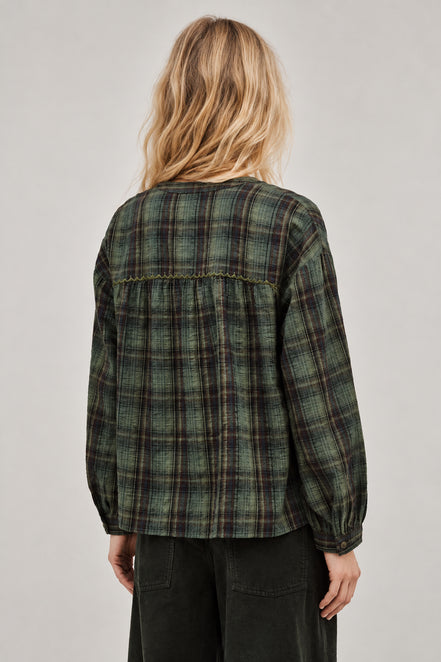 Ba&sh, Blusa girocollo in check Sisi