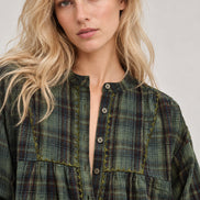 Ba&sh, Blusa girocollo in check Sisi
