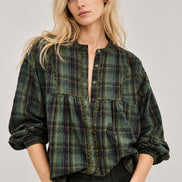 Ba&sh, Blusa girocollo in check Sisi