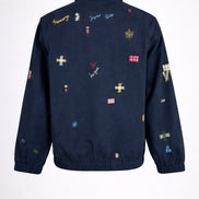 Bomber Claira,  in Cotone Sfoderato Blu Navy con Ricami, SEA NY