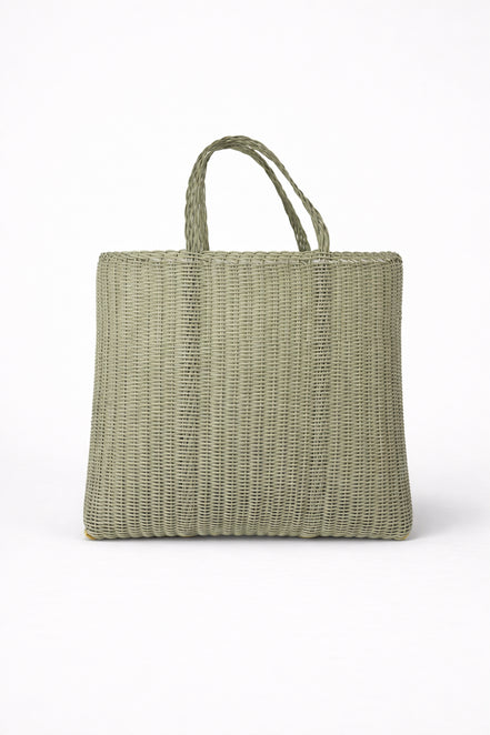 Palorosa, Borsa In Platica Intrecciata Flat Large