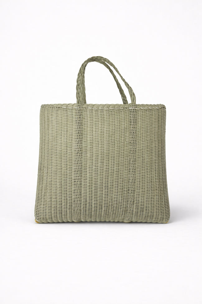 Palorosa, Borsa In Platica Intrecciata Flat Large