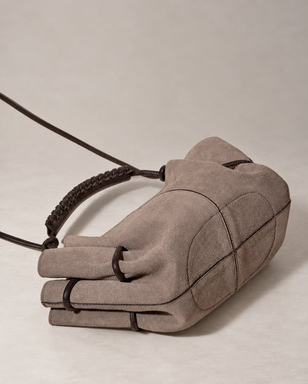 Hereu, Borsa piccola a tracolla e a mano in suede Mini Arta