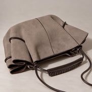 Hereu, Borsa piccola a tracolla e a mano in suede Mini Arta