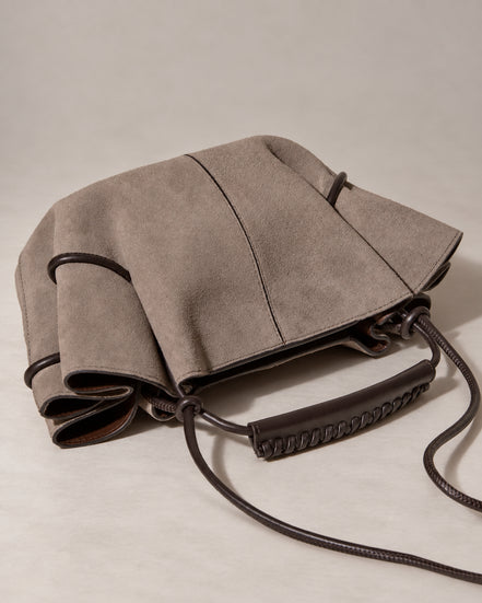 Hereu, Borsa piccola a tracolla e a mano in suede Mini Arta