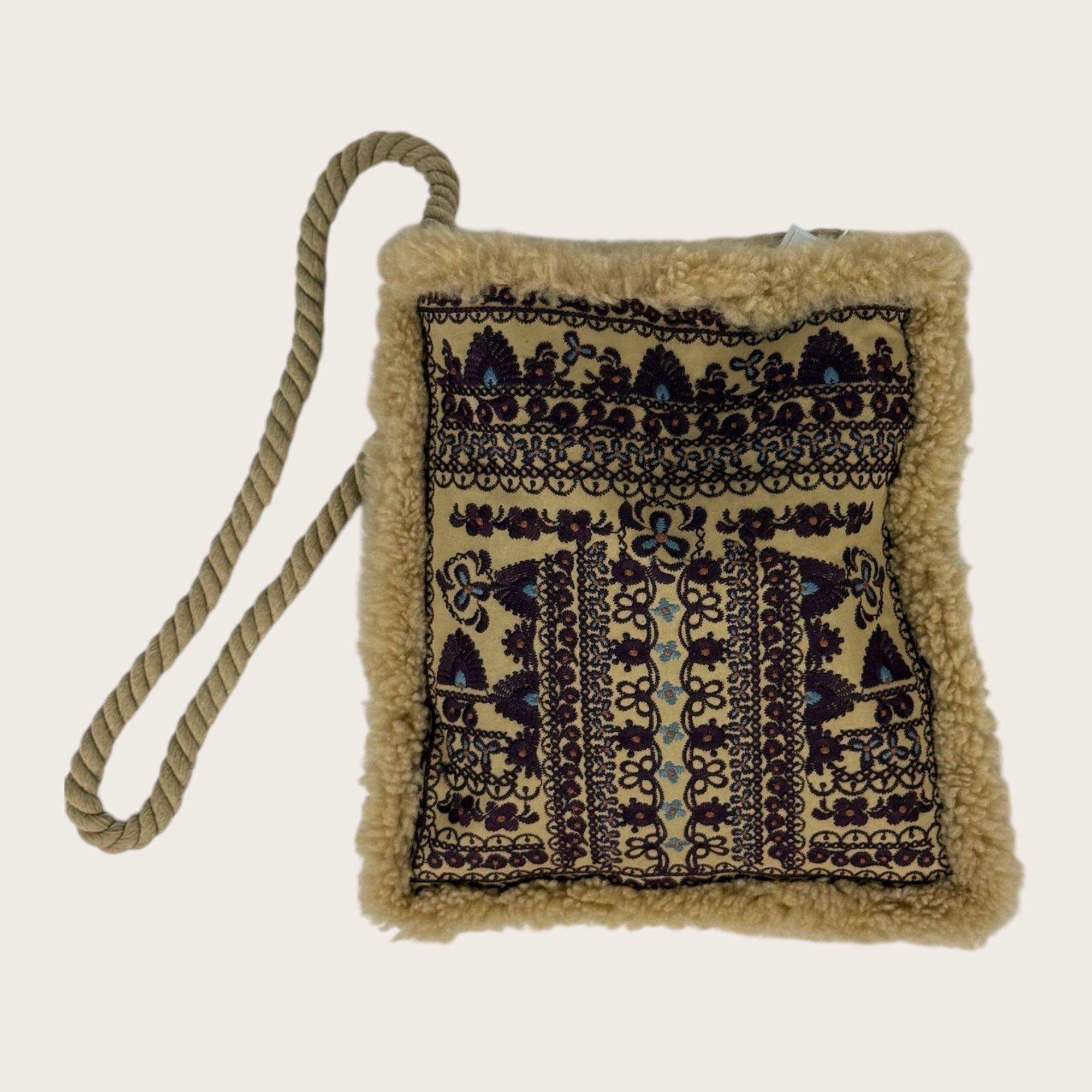 Borsa con Dettagli in Sherling e Ricami Sandora AntikBatik