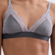 Love Stories, Set Bralette Love Lace & Slip Wild Rose Grey