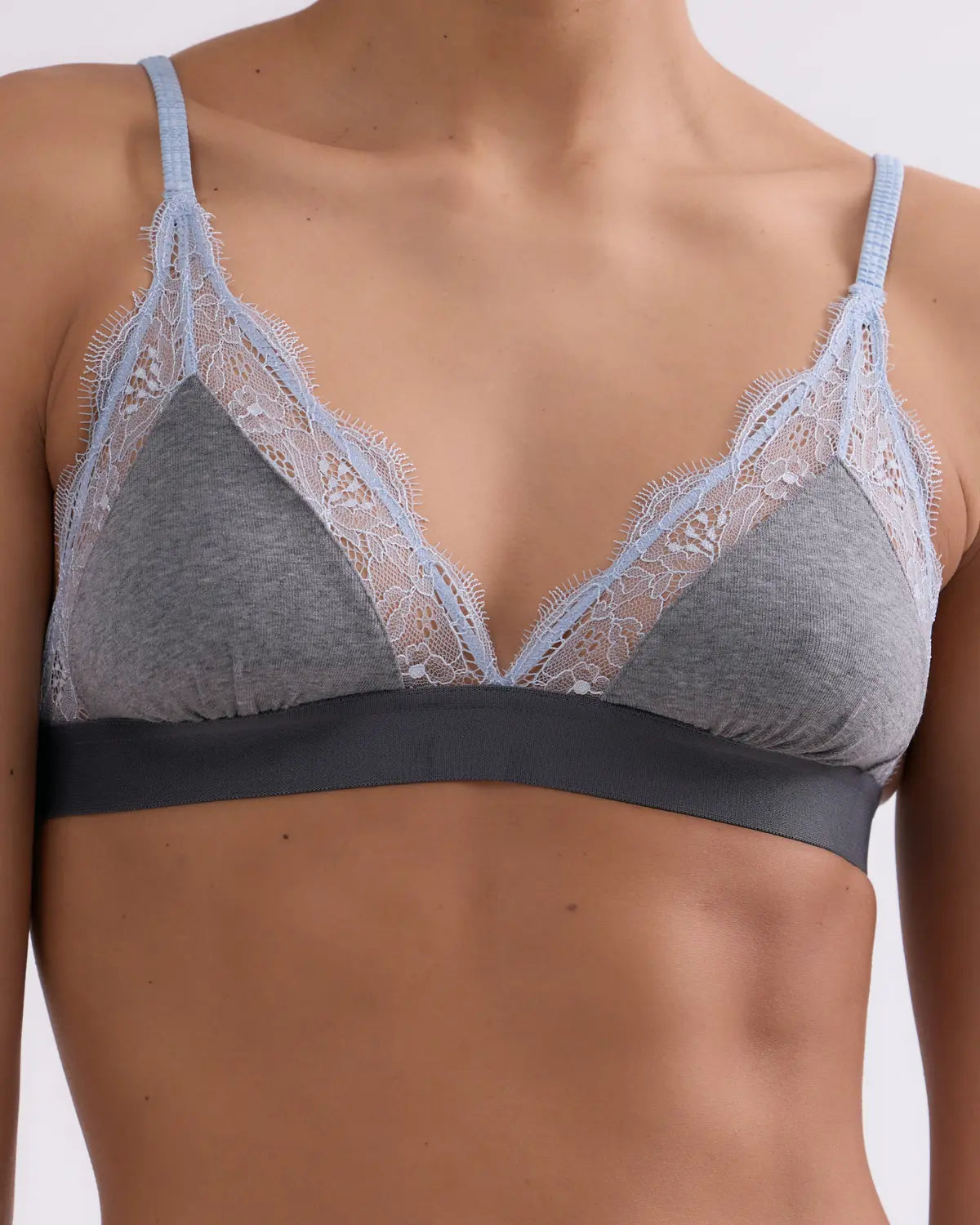 Love Stories, Set Bralette Love Lace & Slip Wild Rose Grey