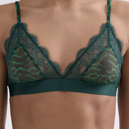 Love Stories, Set Bralette Love Lace & Slip Wild Rose Green Zebra