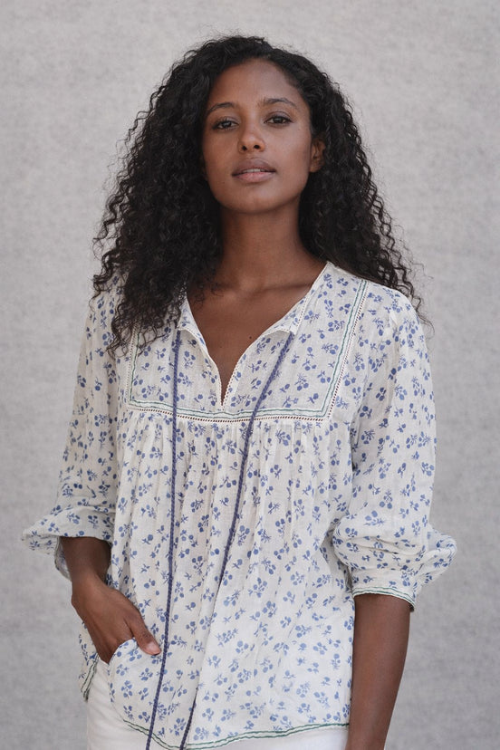 MA.BE Apparel, Caftano in Cotone Microfantasia Edie