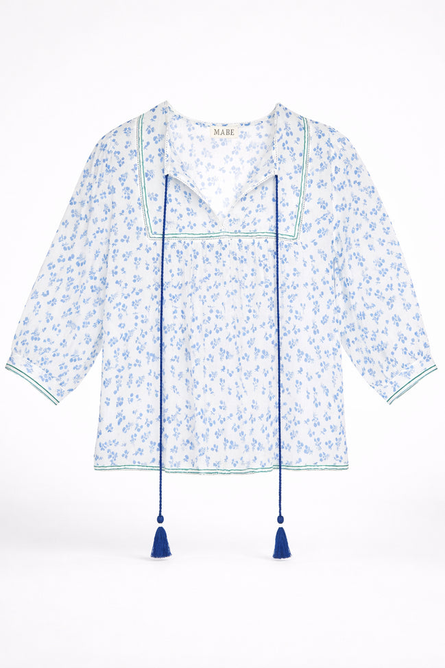 MA.BE Apparel, Caftano in Cotone Microfantasia Edie