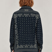 Guest in Residence, Camicia Cashmere Blu Bandana