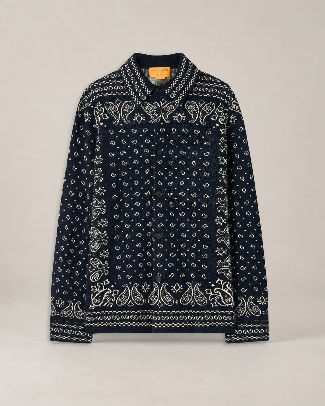 Guest in Residence, Camicia Cashmere Blu Bandana